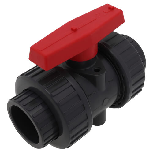 1 - 1/2" PVC TBB Series True Union Ball Valve w/ Socket and Threaded Ends, EPDM O - Ring (Gray) - Black Label Supply llc