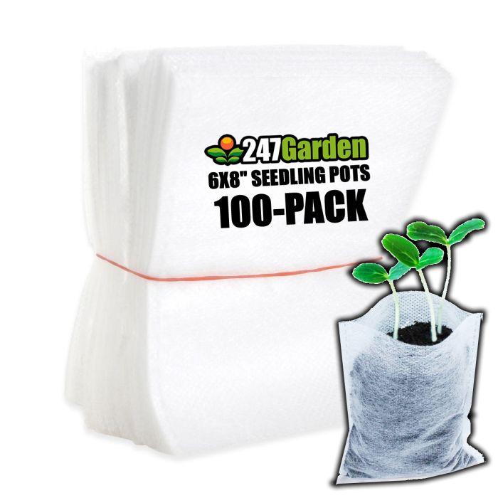 100 - Pack 6x8" Aeration Seedling Pots/Nursery Fabric Plant Grow Bags (40GSM Non - Woven Eco - Friendly Fabric) - Black Label Supply llc