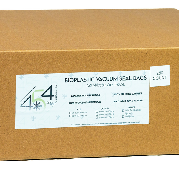 VACUUM BAGS - 11"x24" Pre Cut - Black and Clear - Bioplastic
