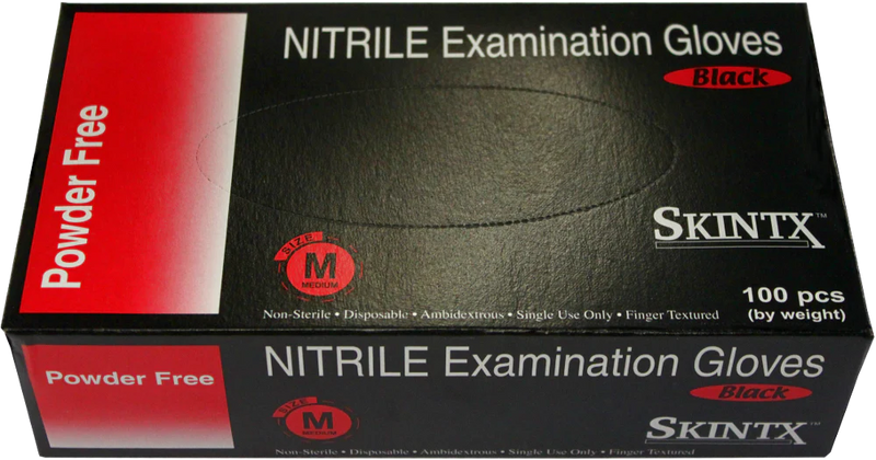 SKINTX 5 Mil PF Black Nitrile Exam Glove