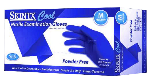 SKINTX 3 Mil Cool PF Nitrile Exam Glove