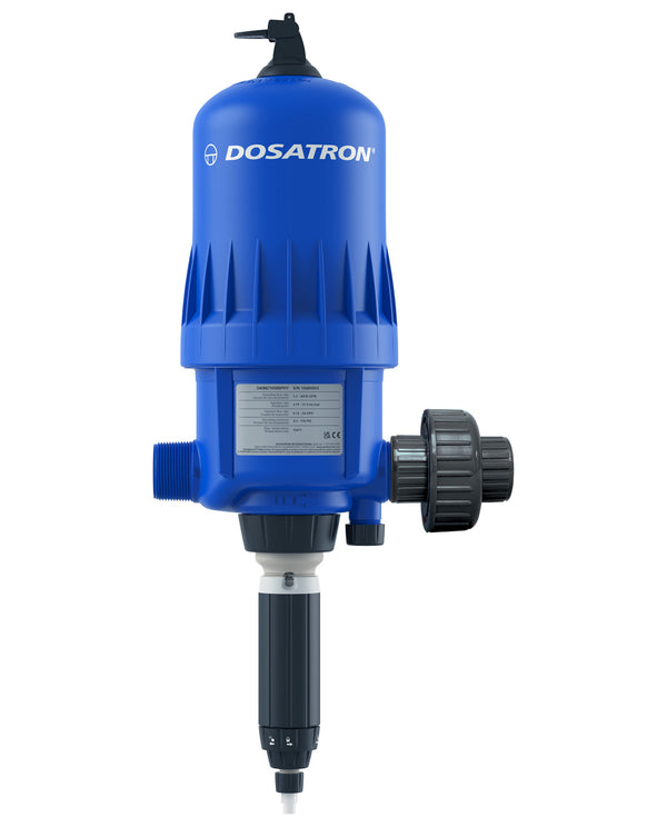 Dosatron Water Powered Doser - D40 Series - 40 GPM MAX INJECTOR 0.1% to 1% VF SEALS W/ 1 UNION HY scale