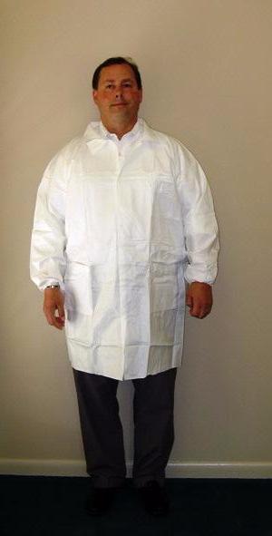 KeyGuard (Tyvek Alternative) Lab Coat - White - 3 Pockets