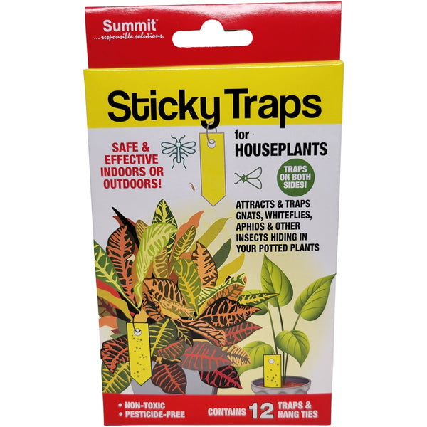 Summit® Sticky Traps for Houseplants - Traps Fungus Gnat, Aphids, Whiteflies and More