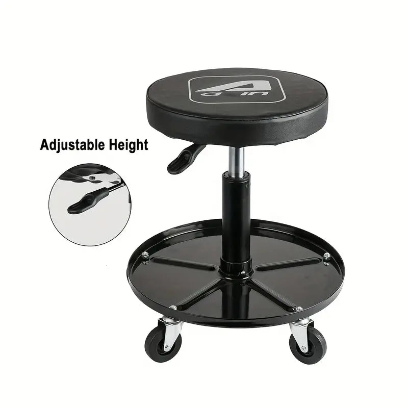 Heavy-Duty Adjustable Swivel Rolling Shop Stool