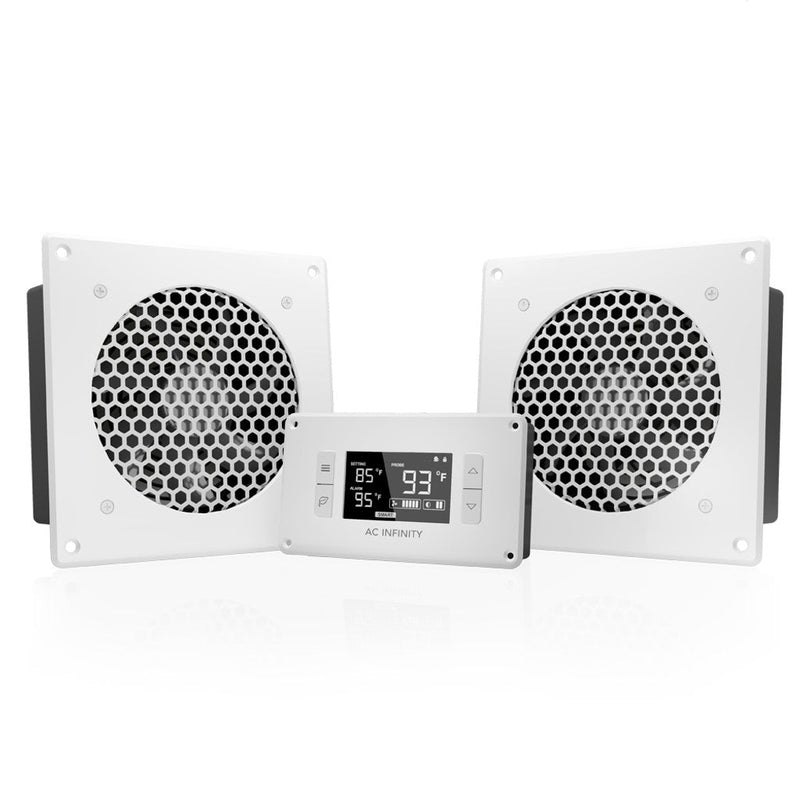 AIRPLATE w/ Thermal Controller Home Theater and AV Quiet Cabinet Cooling Fan System - Black Label Supply llc