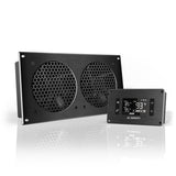 AIRPLATE w/ Thermal Controller Home Theater and AV Quiet Cabinet Cooling Fan System - Black Label Supply llc