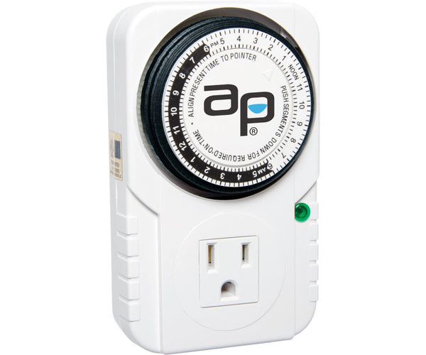 AP Analog Grounded Timer, 1875W, 15A, 15Mins On/Off, 24Hr - Black Label Supply llc