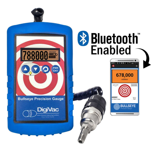 Bullseye Precision Gauge with Bluetooth | Wireless Vacuum Gauge NPT, KF25 - Black Label Supply llc