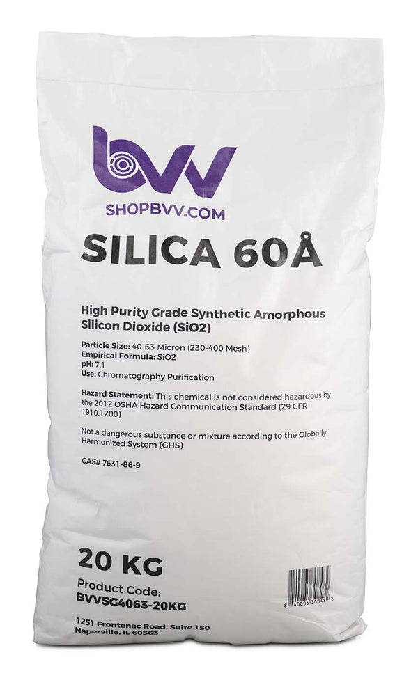 BVV™ 60A Silica Gel 40 - 63 Micron High Purity Extraction CRC Grade SiO2 - Black Label Supply llc