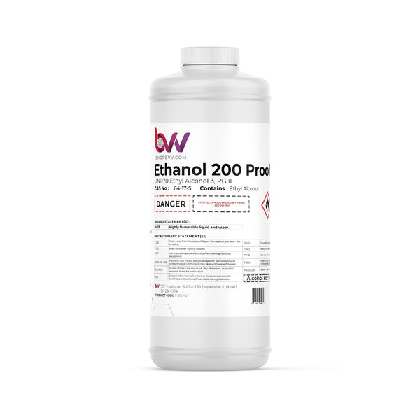 BVV™ Food & Lab Grade 200 Proof Ethanol - 99.97% - USP - NF, Kosher - Excise Tax Included - Black Label Supply llc