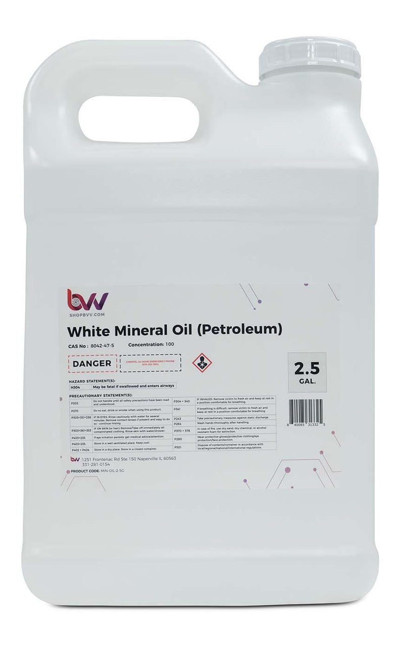 BVV Mineral Oil 7 White "Clear" (USP/NF Food Grade) - Black Label Supply llc