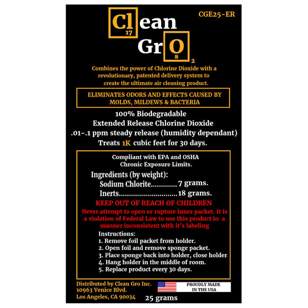 CleanGro Slow Release Chlorine Dioxide Sachets - Black Label Supply llc