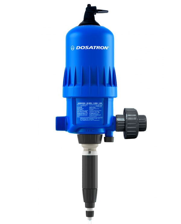 Dosatron 40GPM Max Injector 01% to 1% 3.75ml to 37.5ml FFKM Seals w/ 1 Union HY Scale