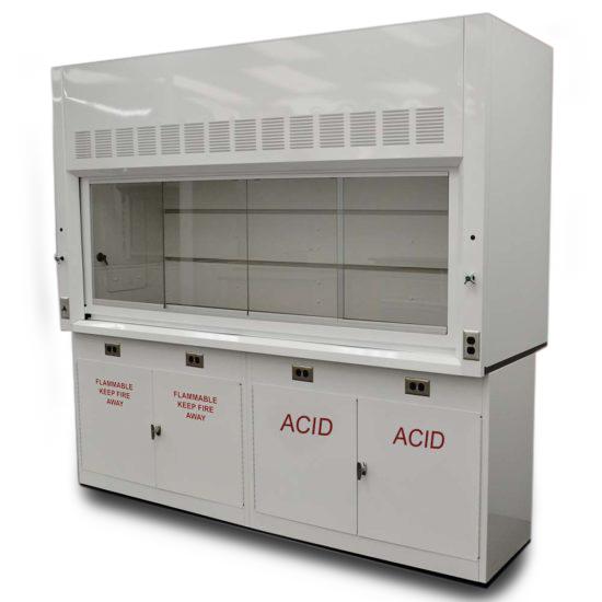 Fisher American 8′ Fume Hood w/ Acid Storage Cabinets - Black Label Supply llc