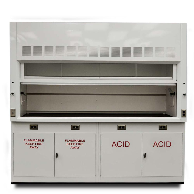 Fisher American 8′ Fume Hood w/ Acid Storage Cabinets - Black Label Supply llc