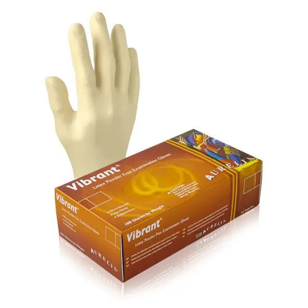 Gloves Vibrant™ Latex 4.5 mil Natural 100/box - Black Label Supply llc