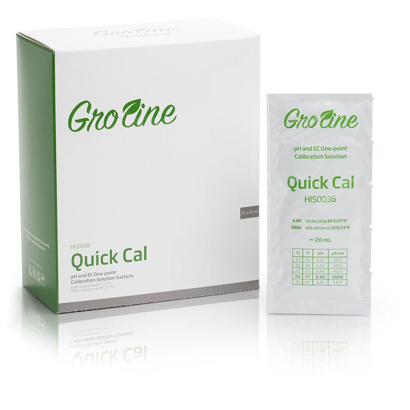 Gro Line Quick Calibration Solution for GroLine pH and EC Meters (25 x 20 mL sachets) - Black Label Supply llc