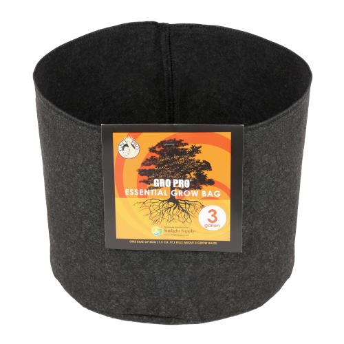 Gro Pro® Essential Round Fabric Pots - Black - Black Label Supply llc