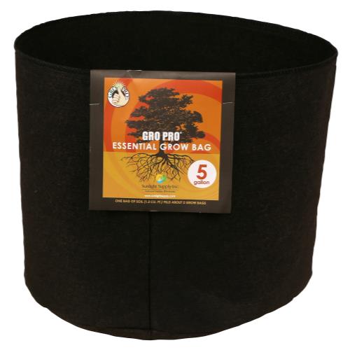 Gro Pro® Essential Round Fabric Pots - Black - Black Label Supply llc