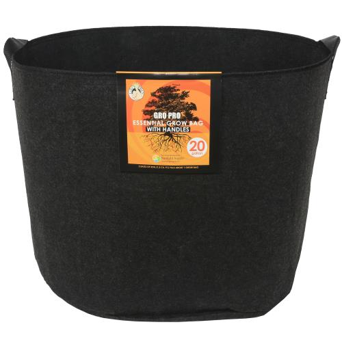 Gro Pro® Essential Round Fabric Pots with Handles - Black - Black Label Supply llc