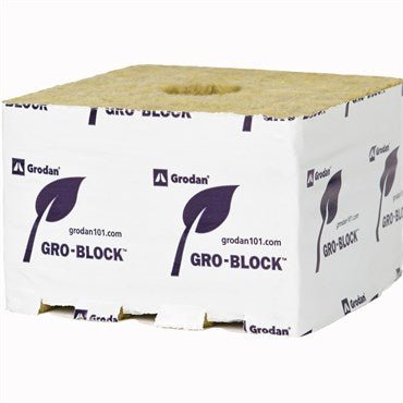 Grodan® Improved Gro - Block™ - 6in - Jumbo - 6in x 6in x 4in - Pre - Cut Holes 64 Units/CS 12CS/PL - Black Label Supply llc