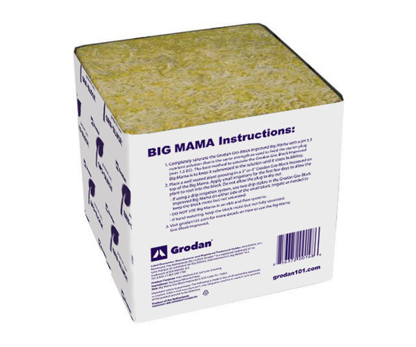 Grodan® Improved Gro - Block™ - 8in - Big Mama - 8in x 8in x 8in - No Hole - Loose (18 Units/CS) (12CS/PL) - Black Label Supply llc