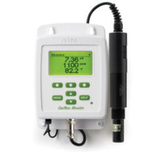 GroLine pH, EC/TDS and temperature monitor for nutrient solutions supplied with HI1285 - 9 probe with 3/4" threaded connection; 115 VAC - Black Label Supply llc