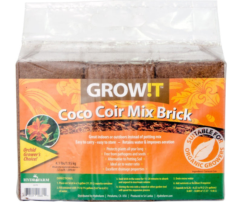 GROW!T Coco Coir Mix Brick, pack of 3 - Black Label Supply llc