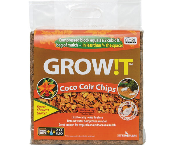 GROW!T Organic Coco Coir Chips, Block - Black Label Supply llc