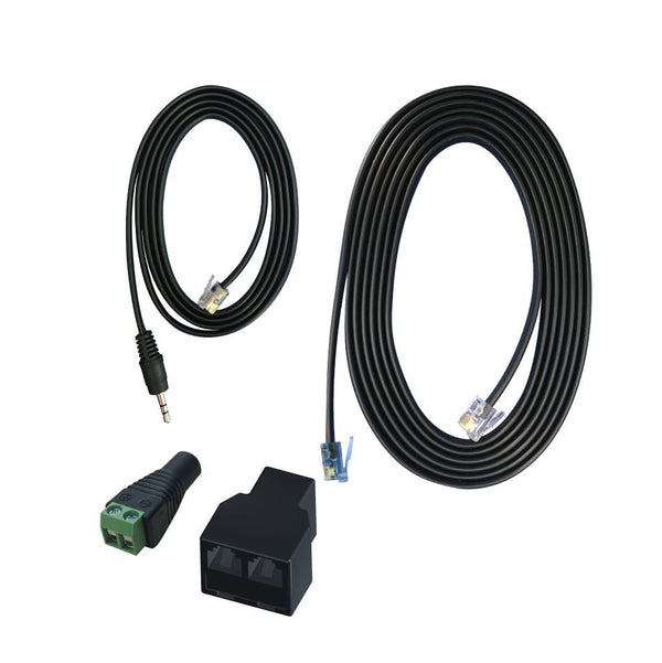 Hydro - X RJ12 to 3.5 Jack Convertor Cable Set: (1x 4' RJ12 to 3.5 Jack Convertor Cable; 1x RJ12 T Splitter, 1x16' RJ12 Cable) - Black Label Supply llc