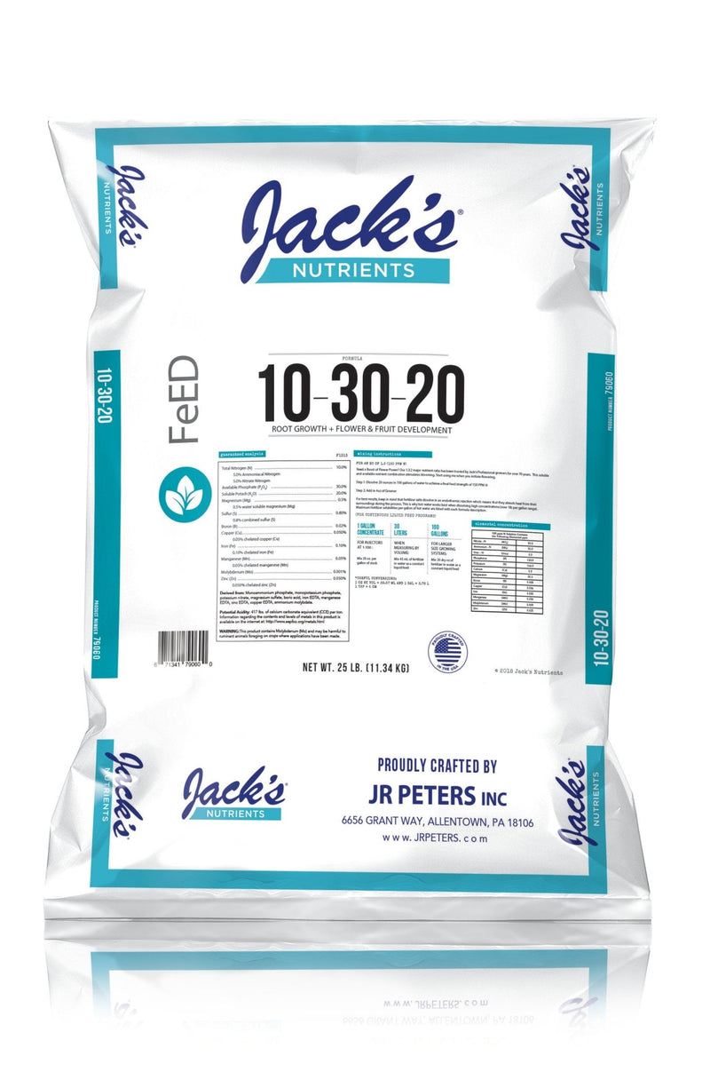 Jack's® Nutrients 10 - 30 - 20 Bloom Fertilizer - Black Label Supply llc