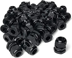 MGI SpeedWare 3/4" NPT Strain Relief Nylon Cord Grip Cable Glands, Black Plastic Grommet 20 - Pack - Black Label Supply llc