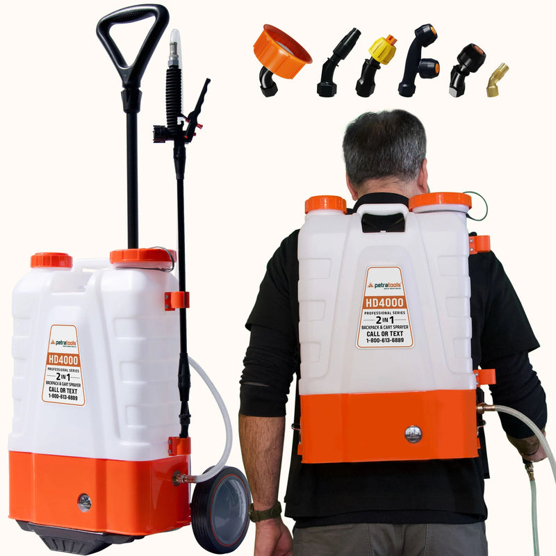 Petratools HD4000 2 - IN - 1 Battery Backpack & Cart Sprayer - Black Label Supply llc