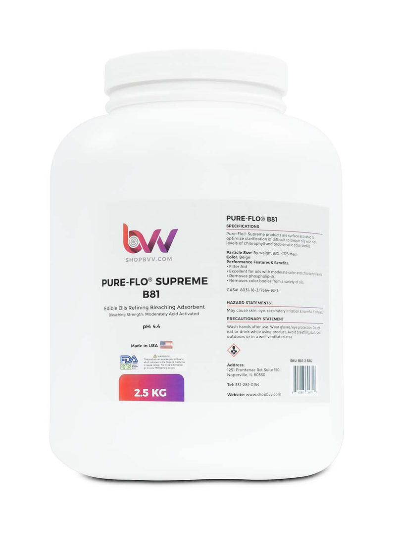 Pure - Flo® B81 Supreme Activated Bleaching & Decolorizing Bentonite for Edible Oils *FDA - GRAS (Compares to T - 5™) - Black Label Supply llc