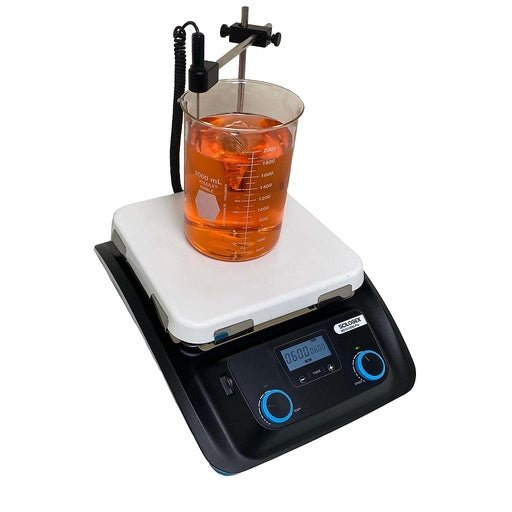 SCILOGEX SCI500HS - Pro LCD Digital 10 x 10 Magnetic Hotplate Stirrer, ceramic - glass plate, 110V, 50/60Hz US Plug - Black Label Supply llc