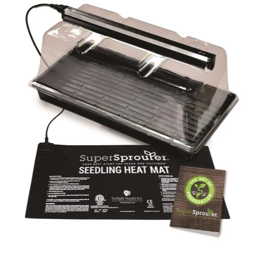 Super Sprouter® Premium Heated Propagation Kit with 7 in Dome & T5 Light - Black Label Supply llc