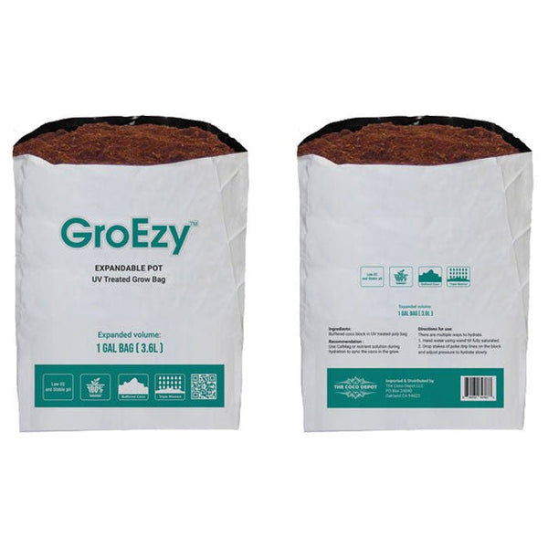 The Coco Depot GroEzy Expandable Pot in UV Treated Grow Bag, 1 Gallon - Pack of 55 - Black Label Supply llc