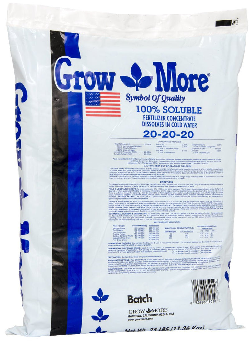 Water Soluble 20 - 20 - 20 25lb - Black Label Supply llc