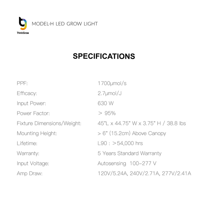 ThinkGrow Model-H LED Grow Light