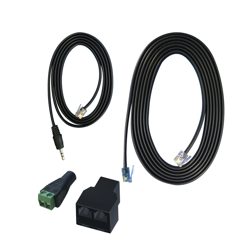 Hydro-X RJ12 to 3.5 Jack Convertor Cable Set: (1x 4' RJ12 to 3.5 Jack Convertor Cable; 1x RJ12 T
Splitter, 1x16' RJ12 Cable)